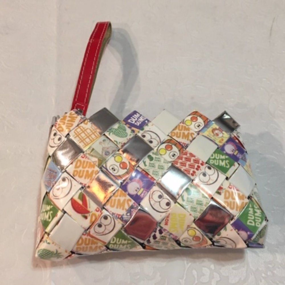 Handmade Nahui Ollin Dum Dum Candy Wrapper Purse/Wristlet